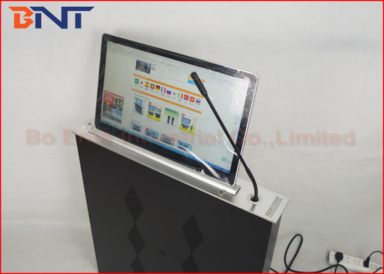 Il monitor esile di LCD/LED del ripiano del tavolo di conferenza ha motorizzato l'ascensore con il microfono