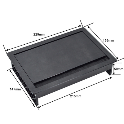 Scaletta Flip Cover incorporata con 2 prese di corrente Scaletta di conferenza Tavolo di cavo Grommet Scaletta di corrente conveniente