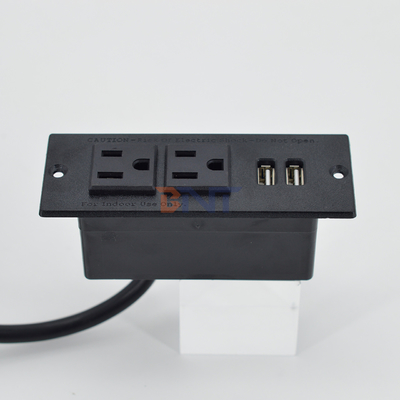 Striscia di alimentazione inserita US standard presa di corrente da scrivania montabile 2 prese e 2 prese USB di tipo A per il divano del gabinetto