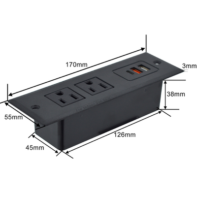 OEM/ODM Sofa multifunzionale per ufficio inserita nella presa da tavolo presa us presa di corrente con porte usb A + C