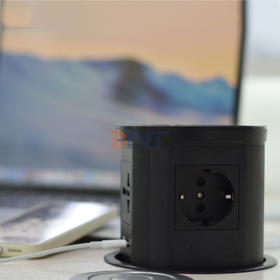 Cucina Nascosta prese di corrente a sbalzo pneumatiche con porta USB e caricabatterie wireless da 15W per scrivania