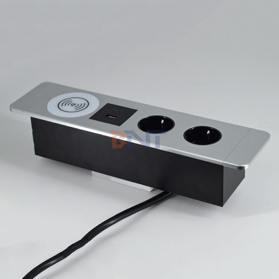 Socket per ufficio multifunzionale sotto il tavolo Socket UE con porte USB A + C e caricabatterie wireless
