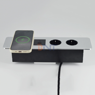Socket per ufficio multifunzionale sotto il tavolo Socket UE con porte USB A + C e caricabatterie wireless