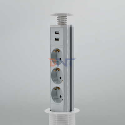 IP44 6cm Colore bianco cucina presa di corrente a torre verticale con carica USB