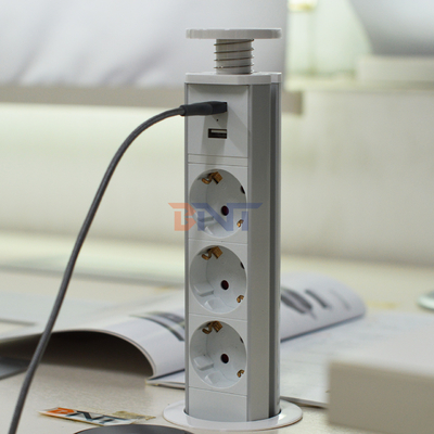 IP44 6cm Colore bianco cucina presa di corrente a torre verticale con carica USB
