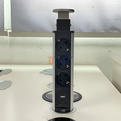 Circolo rotondo cucina nascosta presa di corrente pop-up con spine USB e prese per la tavola superiore del bancone