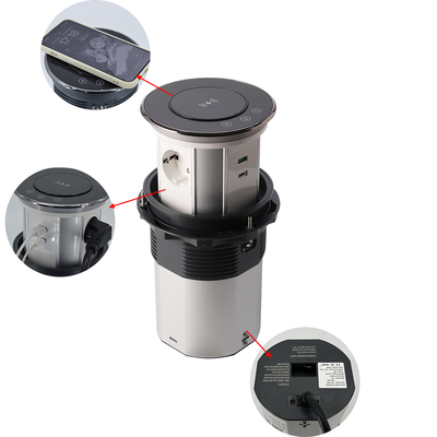 Cucina Nascosto Personalizzare prese di alimentazione di cucina a motore pop-up prese di torre da tavolo con prese di ricarica USB A + C