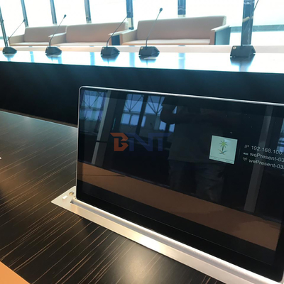 17.3 "ascensore a monitor motorizzato retrattile meccanismo di sollevamento televisivo motorizzato con MIC motorizzato per sistema di conferenze senza carta