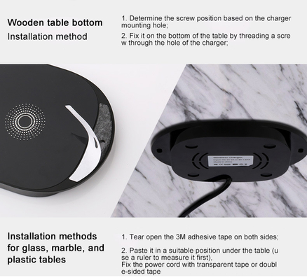 25mm Long Distance Wireless Charger marmo invisibile nascosto sotto il tavolo mobili da ufficio desktop caricabatterie wireless veloce