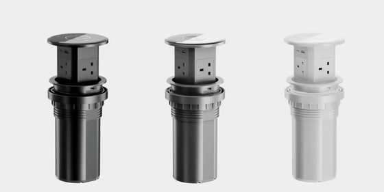 presa di corrente pop-up standard del Regno Unito presa di corrente intelligente per cucina con caricabatterie wireless USB A + C