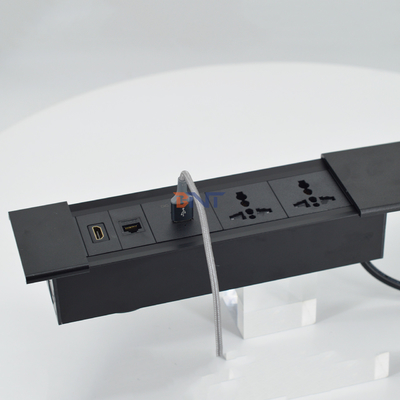 presa di corrente a copertura scorrevole multifunzionale per scrivanie con modulo di ricarica USB