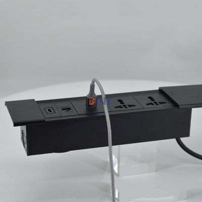 presa di corrente a copertura scorrevole multifunzionale per scrivanie con modulo di ricarica USB