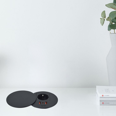 Mobili da ufficio presa elettrica circolare UE & 2 usb a+ 1c per divano tavolo da caffè stazione di ricarica