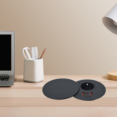 Mobili da ufficio presa elettrica circolare UE & 2 usb a+ 1c per divano tavolo da caffè stazione di ricarica