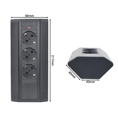 OEM/ODM presa di corrente di angolo presa di corrente elettrica UE con 3 prese di corrente alternata adatta per ufficio / desktop / tavolo / cucina