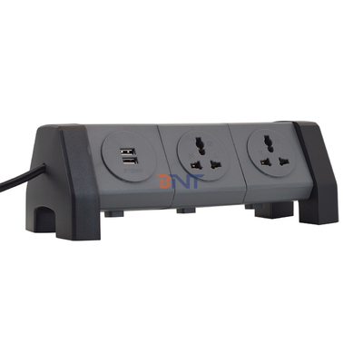 OEM/ODM Universal Power Extension Cord Tower Socket con 2 prese di ricarica USB Protettore da sovratensione per scrivania