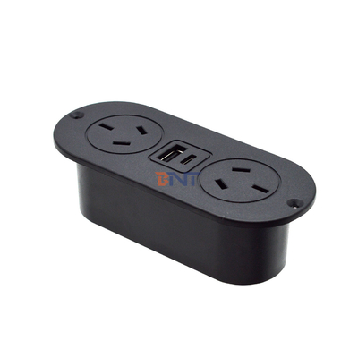 5v 2.1a presa di corrente del divano ABS per scrivania integrata presa di corrente standard AU e presa di carica USB A + C per hotel/bar/me