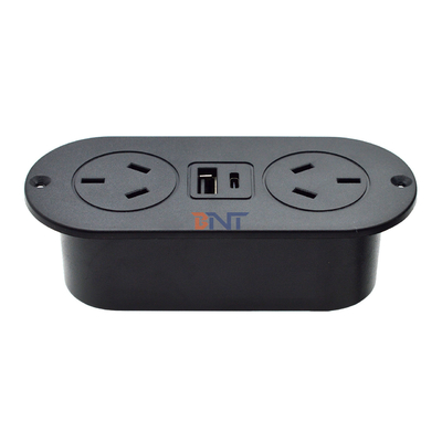 5v 2.1a presa di corrente del divano ABS per scrivania integrata presa di corrente standard AU e presa di carica USB A + C per hotel/bar/me