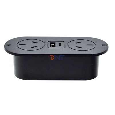 5v 2.1a presa di corrente del divano ABS per scrivania integrata presa di corrente standard AU e presa di carica USB A + C per hotel/bar/me