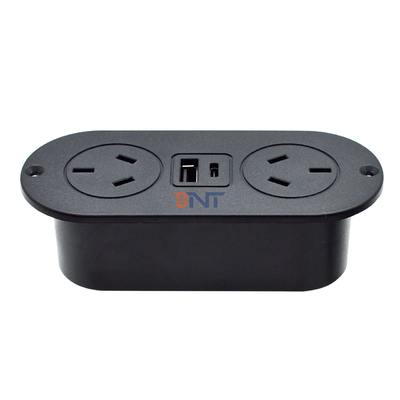 5v 2.1a presa di corrente del divano ABS per scrivania integrata presa di corrente standard AU e presa di carica USB A + C per hotel/bar/me