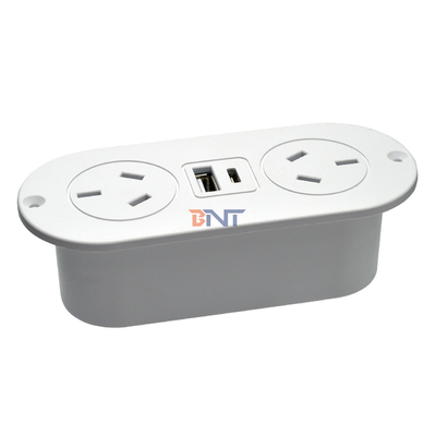 5v 2.1a presa di corrente del divano ABS per scrivania integrata presa di corrente standard AU e presa di carica USB A + C per hotel/bar/me