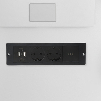 Vendita a caldo presa di carica wireless integrata 3EU Standard Power Socket 5A corrente nominale scrivania/sofà/hotel/bar/sala riunioni