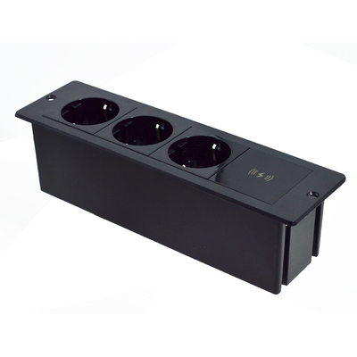 Vendita a caldo presa di carica wireless integrata 3EU Standard Power Socket 5A corrente nominale scrivania/sofà/hotel/bar/sala riunioni