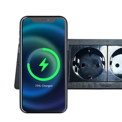 Vendita a caldo presa di carica wireless integrata 3EU Standard Power Socket 5A corrente nominale scrivania/sofà/hotel/bar/sala riunioni