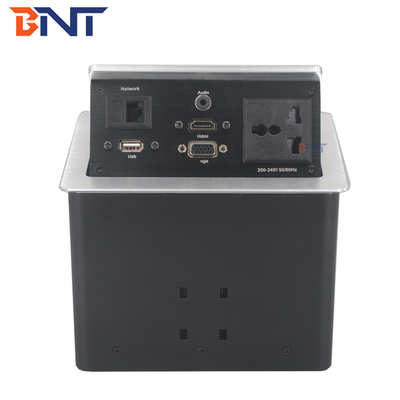 Punteggio multifunzione presa elettrica pop-up colore nero opaco con HDMI / VGA