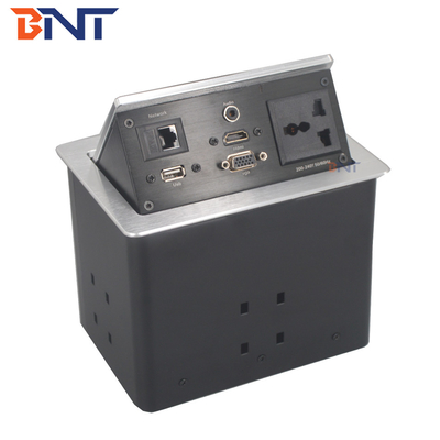 Punteggio multifunzione presa elettrica pop-up colore nero opaco con HDMI / VGA