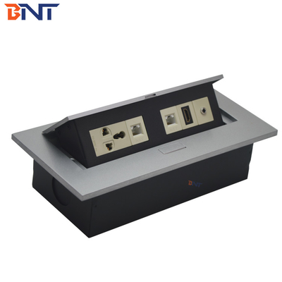 Nascosto 3.5 Audio Desk Pop Up Sockets Nero Matte, presa di alimentazione per tavolo