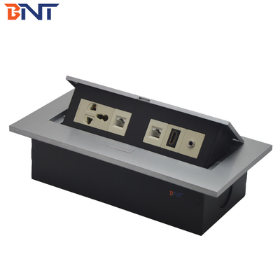 Nascosto 3.5 Audio Desk Pop Up Sockets Nero Matte, presa di alimentazione per tavolo