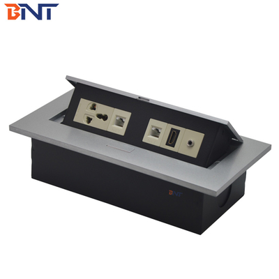 Nascosto 3.5 Audio Desk Pop Up Sockets Nero Matte, presa di alimentazione per tavolo