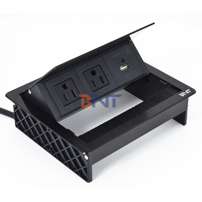 Fabbrica UsDesktop Tavolo Flip Cover 20W Socket USB Nascosto Power Desktop Grommet spazzola