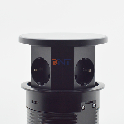 OEM/ODM Smart Pop-Up Power Outlet presa da tavolo in alluminio con 3 prese di corrente alternata e 2 porte USB IP44 Standard per la ricarica