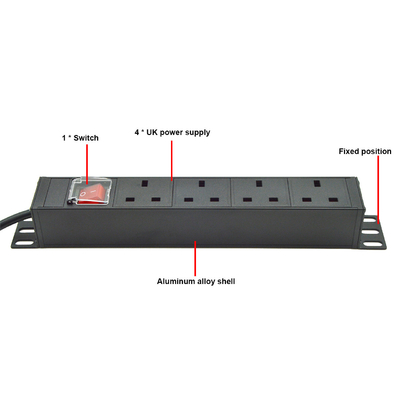 PDU 4-port Outlets SPD Surge Protector Power Strip Extension Socket 3250W con interruttore On/Off e cavo di alimentazione
