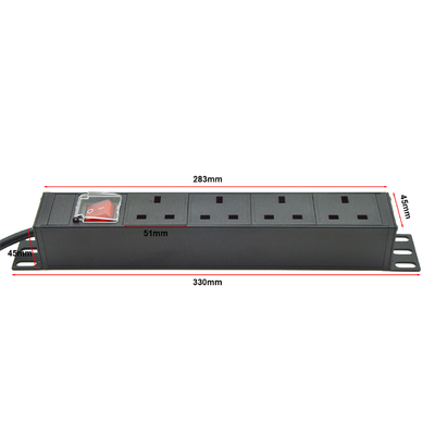 PDU 4-port Outlets SPD Surge Protector Power Strip Extension Socket 3250W con interruttore On/Off e cavo di alimentazione