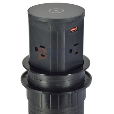 4 Outlet Us Soccetta standard per ascensori da cucina Soccetti a sbalzo pneumatici nascosti UE Regno Unito Connettività USB Ricarica wireless