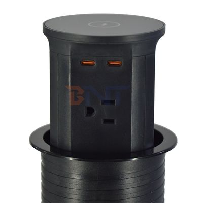4 Outlet Us Soccetta standard per ascensori da cucina Soccetti a sbalzo pneumatici nascosti UE Regno Unito Connettività USB Ricarica wireless