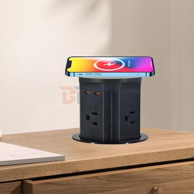 4 Outlet Us Soccetta standard per ascensori da cucina Soccetti a sbalzo pneumatici nascosti UE Regno Unito Connettività USB Ricarica wireless