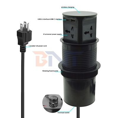 BNT caricabatterie senza fili Automatico Pneumatico Pop-up Cucina Sink Tap Nuovo Disegno Tavolo 4 prese Automatico Moderno