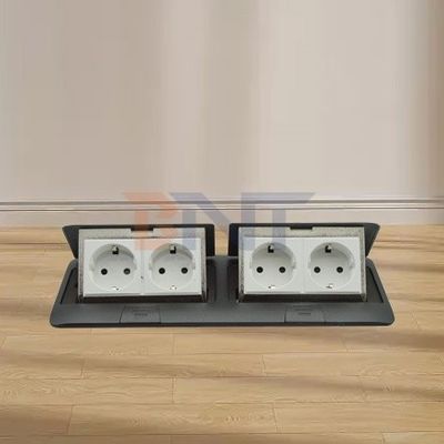 Socket di pavimento in lega di alluminio pop-up impermeabile Socket di terra nascosto Plug 4 Socket di alimentazione di uscita