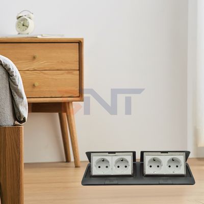 Socket di pavimento in lega di alluminio pop-up impermeabile Socket di terra nascosto Plug 4 Socket di alimentazione di uscita