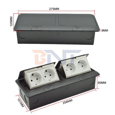 Socket di pavimento in lega di alluminio pop-up impermeabile Socket di terra nascosto Plug 4 Socket di alimentazione di uscita