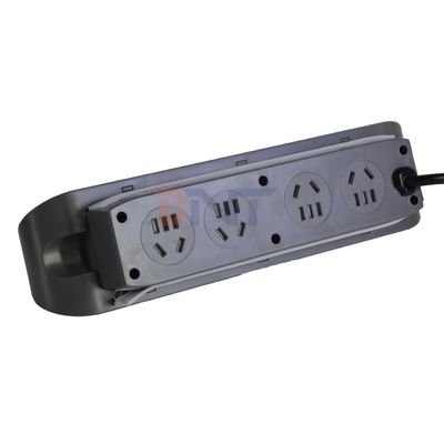 3 prese di corrente multifunzione per desktop con presa elettrica 8AC e doppia presa di ricarica USB A + C