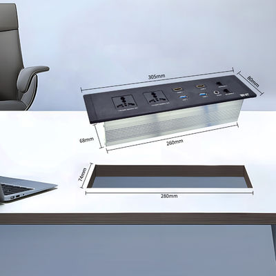 Desktop Embedded Multifunctional Power Socket Opzioni di spina universale con doppia USB a Ports Livello IP44