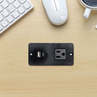Sofa di plastica presa da tavolo presa di corrente con 1 presa di corrente standard degli Stati Uniti e porta USB A + C