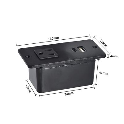 Sofa di plastica presa da tavolo presa di corrente con 1 presa di corrente standard degli Stati Uniti e porta USB A + C