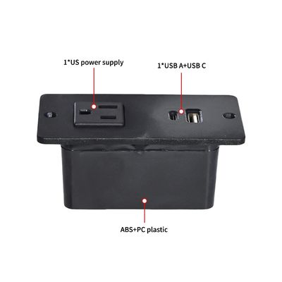 Sofa di plastica presa da tavolo presa di corrente con 1 presa di corrente standard degli Stati Uniti e porta USB A + C
