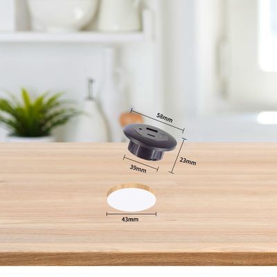 presa di corrente di plastica montata su tavolo con porte di ricarica USB A + C